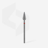 Diamond nail drill bit pointed pear red EXPERT head diameter 5 mm / working part 12 mm